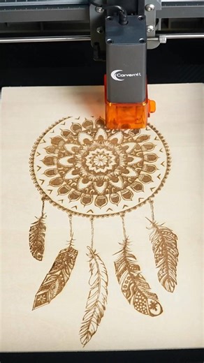 Carverall on Instagram: "K15pro, 7w diode, laser engraving patter on the wood plate."