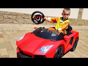 Paw Patrol ride on red Lamborghini - Videos For Kids
