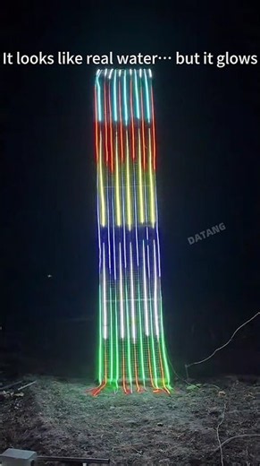 Waterfall and Firework Decorative Lighting for Outdoor Nighttime Visual Display