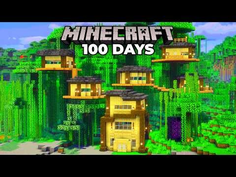 I Spent 100 Days Building a JUNGLE TREEHOUSE in Minecraft
