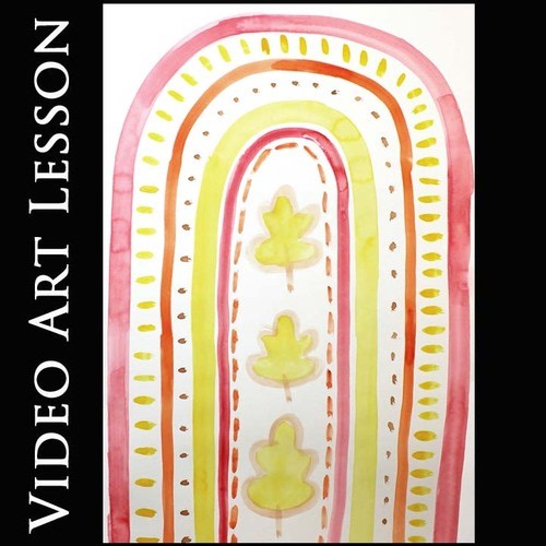 FALL RAINBOW | AUTUMN Art Lesson | EASY Directed Drawing & Painting Project