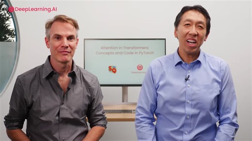 New short course: Attention in Transformers: Concepts and Code in PyTorch.Last week we released a course on how LLM transformers work. This week, go deeper and learn about the technical ideas… | Andrew Ng | 165 comments
