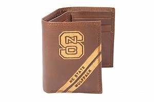 NC State Wolfpack Men's Embossed Leather Wallet. NCS Trifold. NC State Secretary. Brown Collegiate Wallet. Wolfpack Athletic Print. - Etsy