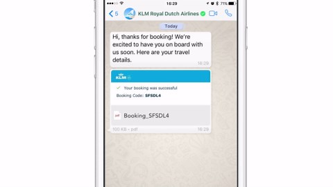KLM first airline with verified WhatsApp business account