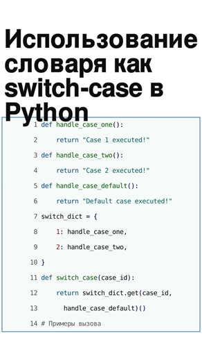 ⚡️ Использование словаря как switch-case в Python