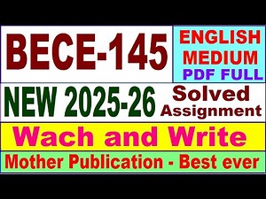 BECE 145 solved assignment 2025-26 in English || bece 145 solved assignment 2026 || ignou bece145