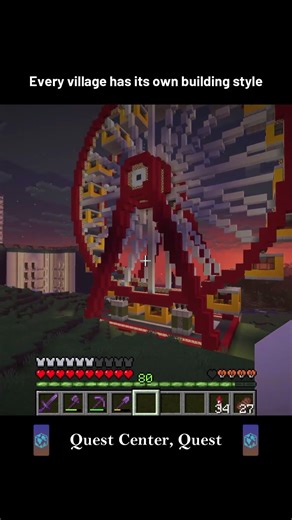 Every village has its own building style (Quest Center) #flowtown #minecraft #minecraftbuilding