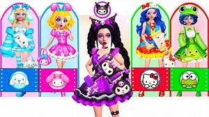 🎀🖤 Disney Princess, Ladybug & Wednesday Glow Up into Kuromi & My Melody Outfits! | Style WOW 👑🐞🖤✨ | Ladybug 2.0