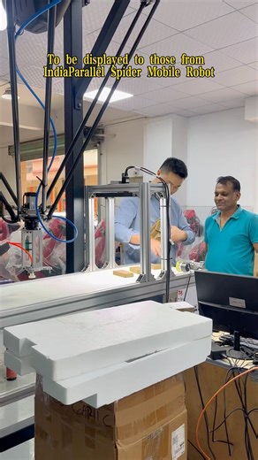 Parallel visual spider robotic arm#industrial #Welding #borunte #palletizingrobot #spiderman