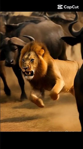 LION Takes Down BUFFALO in Wild Hunting Encounter!