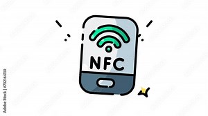 Animated cell phone with a wifi signal, ideal for technology concepts, internet connectivity illustrations, and mobile communication designs.