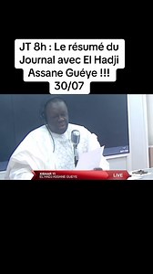 10K views · 187 reactions | JT 8h : Le résumé du Journal avec El Hadji Assane Guéye !!! 30/07 #RFM #TFM #IGFM #journal | Radio rfm | Facebook