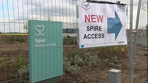 The opening of this new private hospital in Tollerton has been delayed. The £60m pound Spire Hospital was due to open today. | BBC Nottingham