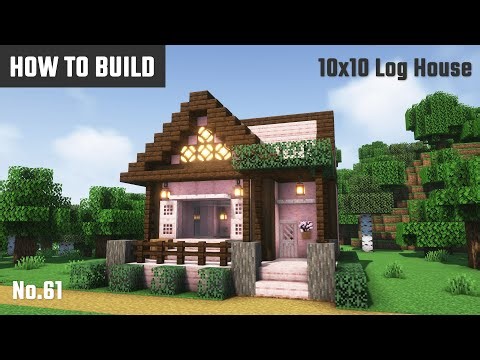 Minecraft : How to build a simple pink Western-style house using cherry wood. 10x10 blocks.
