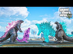 Godzilla 2024 & Shin Godzilla vs Godzilla Minus One & Godzilla Titan | GTA 5 Mods Kaiju Battle