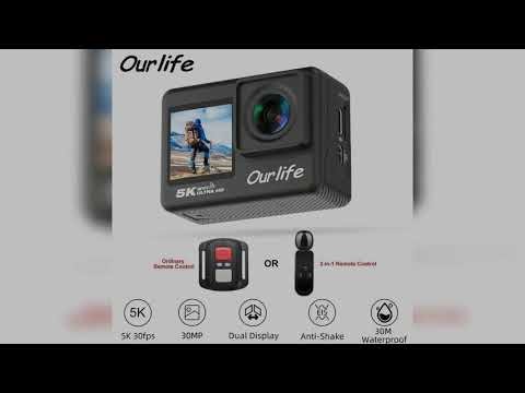 A must-have product! Ourlife 5K 4K60FPS Action Camera IPS Touch LCD EIS 170° DVR 30M Waterproof 5X