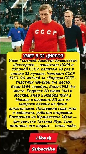 Альберт Шестернёв: «Иван Грозный» обороны и капитан сборной СССР #футбол #ссср #легенда