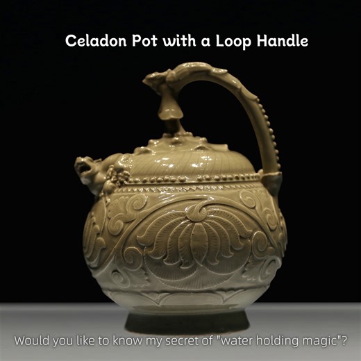 Collected at the Shaanxi History Museum, the Celadon Pot with a Loop Handle has its "no-leak magic", which comes from the communicating vessels principle. Adorned with a phoenix handle, lion spout and peony carvings, it blends the "kings of birds, beasts and flowers" in one elegant piece. Pure craftsmanship brilliance! #AncientChineseArt #communicatingvesselprinciple #Chinesecultural #culturalrelicsChina #Chinahistory | wowourheritage