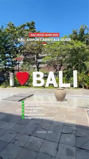 BALI Travel Guide 2025 🇮🇩 | Everything you need to know before arriving at the airport ✨ — Visa/Immigration/Customs QR Code — Bali Tourist Levy Tax — ATM Withdrawal — Pocket WiFi — Motorbike Rental — Budget hotel at Seminyak Klook discount code: 𝗦𝗨𝗠𝗠𝗘𝗥𝗗𝗥𝗬𝗞𝗟𝗢𝗢𝗞 🧡 Agoda discount code: 𝗦𝗨𝗠𝗠𝗘𝗥𝗔𝗚𝗢𝗗𝗔 🖤 #travelph #bali #travelhacks #FoodiePH #foodtripph #baliindonesia #travelreels #baliairport #ngurahrai #balinese #indonesia | Summer Dry