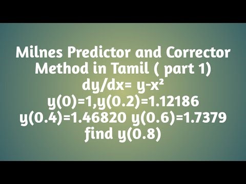 Milnes Predictor and Corrector Method in Tamil | part 1 |