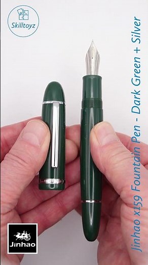 Jinhao x159 159 Fountain Pen F Nib Dark Green with Chrome Silver Plated Metal Parts - Overview