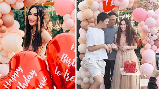 Irene Wan's Husband Yanks Their Adopted Son Back When He Tries To Kiss Her At Birthday Party