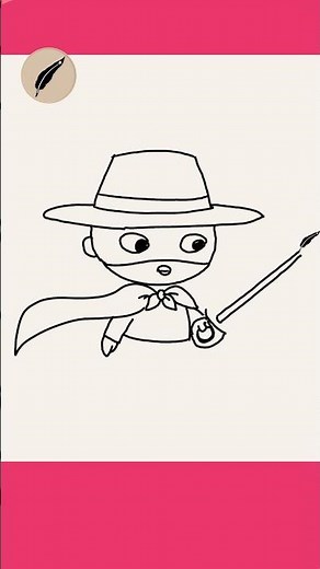 How to Draw ZORRO ⚔️🎭 Easy Step by Step Hero Drawing for Kids! #lidoartworks