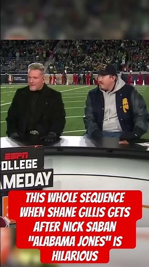 This whole sequence when shane gillis gets after nick saban “alabama jones” is hilarious