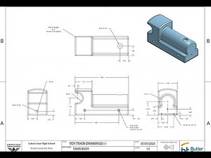 Train Body Multiview Drawing Created