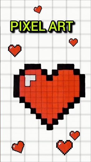How to draw a Minecraft heart step by step❤️pixel art #shorts #Minecraft #pixelart #video #drawing