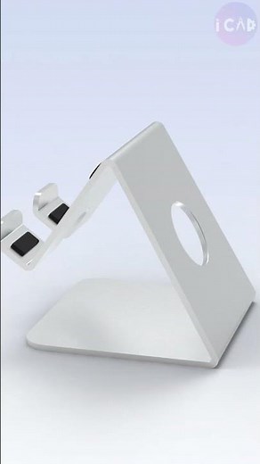 SolidWorks Sheet Metal Design: Mobile Stand Rendered in KeyShot #shorts