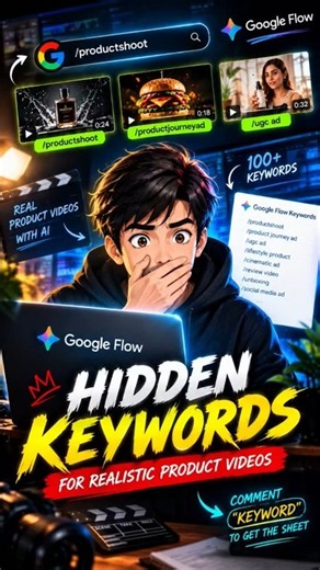 100+ Hidden Google Flow Keywords for Viral AI Product Videos 🤯