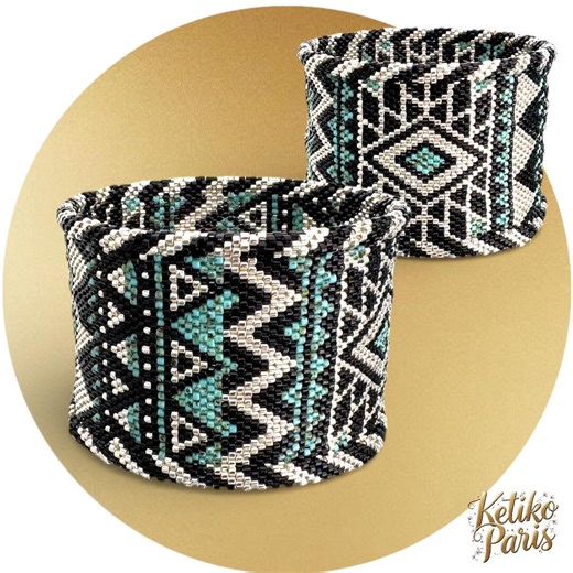 DIY SANTA FE Peyote Bracelet Pattern Bangle or With Clasp - Etsy