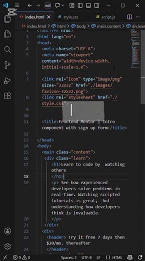 Frontend Mentor sign-up form challenge Practicing JS validation 💻 #techtok #webdevelopment #frontenddeveloper #javascript