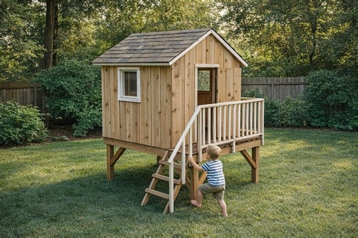 Playhouse Plans 6x8 DIY Kids House With Front Porch PDF - Etsy