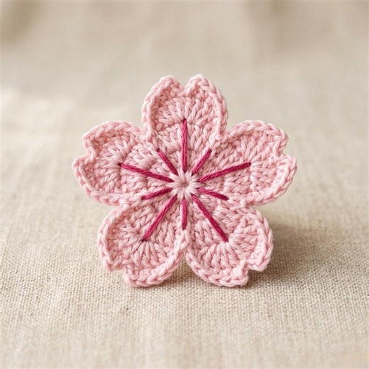 Crochet Cherry Blossom (sakura) Flower Pattern | Beginner-friendly PDF for Keychains & Appliques - Etsy