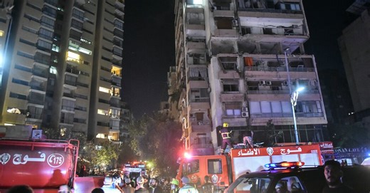 A Blast in Central Beirut Damages a Building