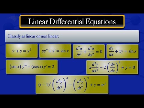 Differential Equations | Classification as Linear or Non-Linear