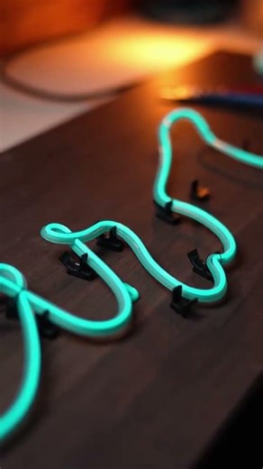 DIY neon sign from scratch — satisfying result #Shorts