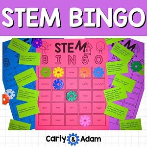 STEM Vocabulary Bingo Game Boards Elementary STEM Sub Plans, Activities, Games