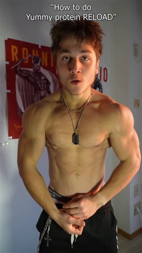 Kirito on Instagram: "How to do the Yummy yummy protein reload. - - - - - - - - - - - - - - - - - - - - - #gymbro #fitnessfreaks #gymrat #youngla #gymshark"