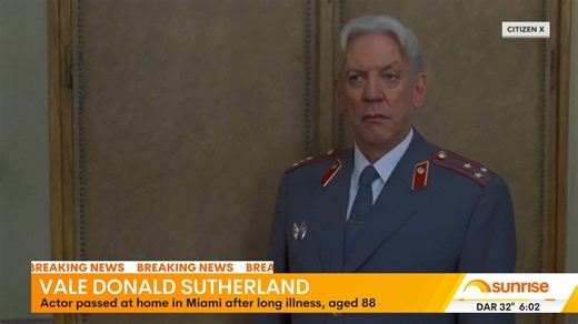 7.2K views · 81 reactions | Veteran Hollywood actor Donald Sutherland has passed away. Seven's US correspondent Tim Lester has the latest. WATCH SUNRISE FOR MORE | 7plus ☀️ | Sunrise | Facebook