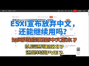 博通 VMware ESXi 官宣放弃支持中文，以后还能继续使用吗？还是一起转战 PVE 呢？今天教大家快速升级到最新中文版本。