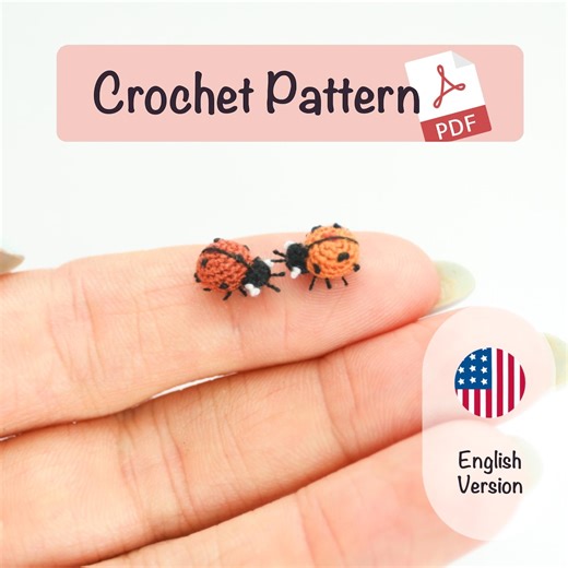 Micro Ladybug Crochet Pattern: Miniature Amigurumi Tutorial (PDF Pattern) - Etsy