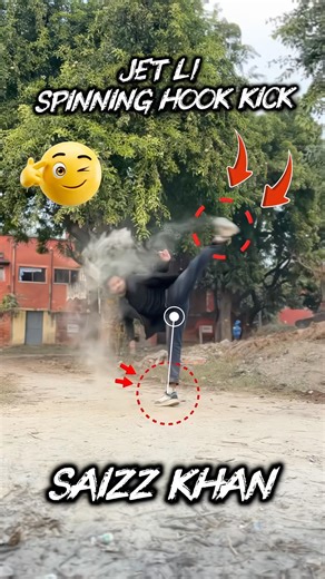 💥Jet Li SPINNING 💥HOOK KICK 🦵 TUTORIAL saizz khan #yt #YouTube shorts#sports #usa #russia #india