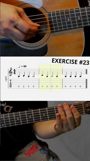 Fingerpicking Method - Ex 023 Thumb control with mute | Controllo del pollice con stoppato