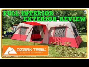 Tent Review - OZARK TRAIL HUGE 3 ROOM 15 PERSON CABIN TENT camping