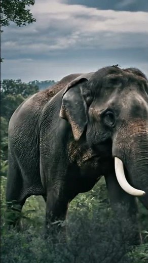 Asian Elephant Striding Through Misty Forest | Wildlife Motion