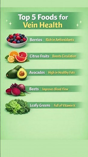 Top 5 Foods for Vein Health #healthylifestyle #healthyeating
