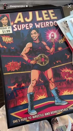 AJ Lee on her IG story showing all the gifts she received yesterday at Big Event in NY. She is so loved ❤️ | The Backstage Brawl